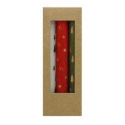 Świeca stołowa DONAU HOME X-Mas, 22x175mm, 3 szt., mix wzorów/kolorów