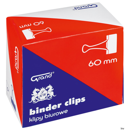 Klipy do dokumentów czarne 60 mm 6 sztuk Grand