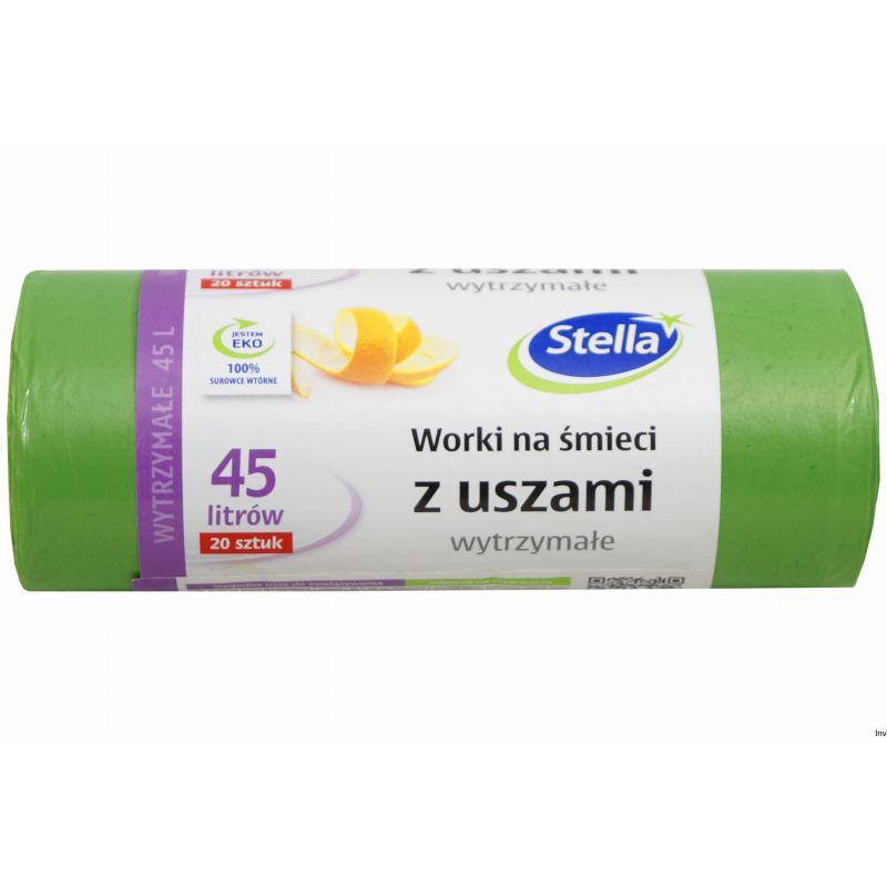 STELLA Worki 45l na śmieci, z uszami, zielone (20 szt.)032884