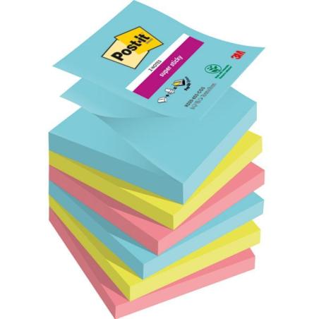 Karteczki samoprzylepne Post-it Super Sticky Z-Notes, COSMIC, 76x76mm, 6x90 kart.