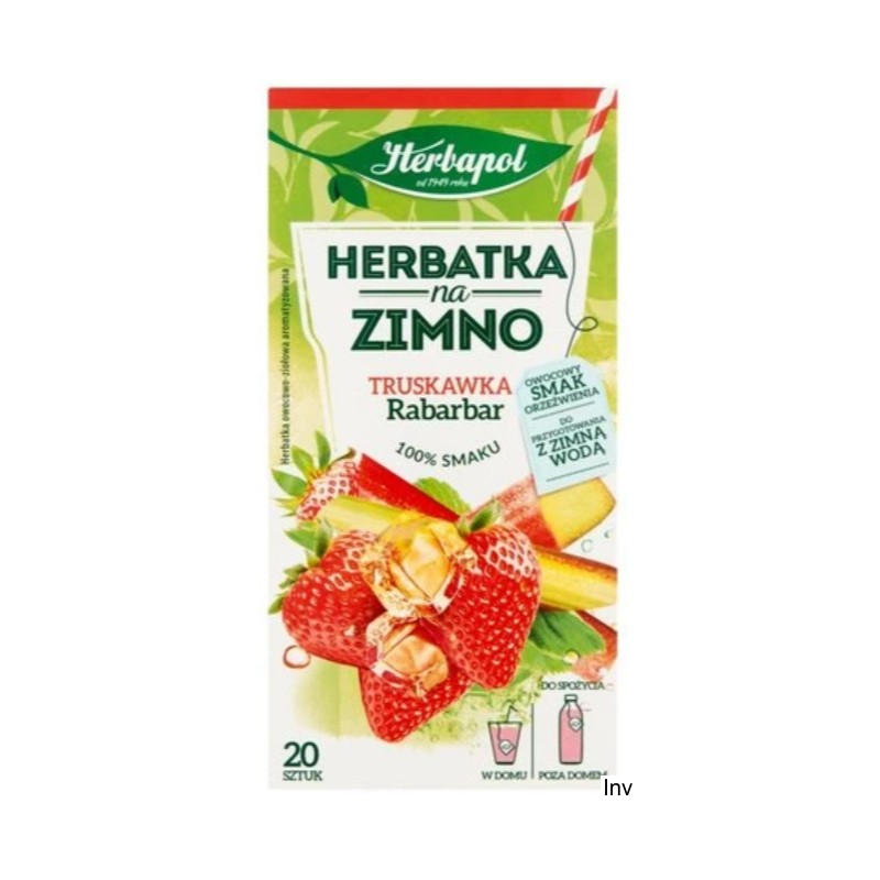 Herbata HERBAPOL NA ZIMNO Truskawka & Rabarbar (20 saszetek)