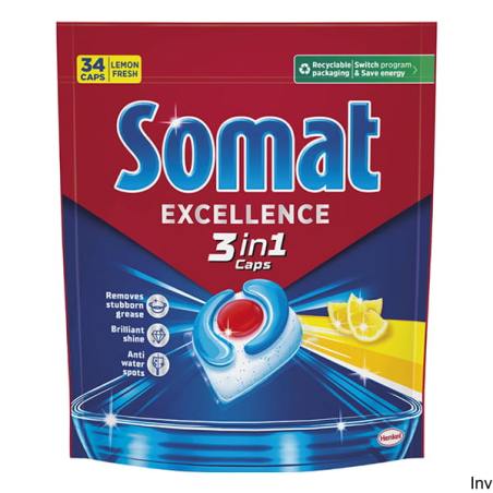 SOMAT Tabletki do zmywarek EXCELLENCE 3IN1 34 Lemon 32587