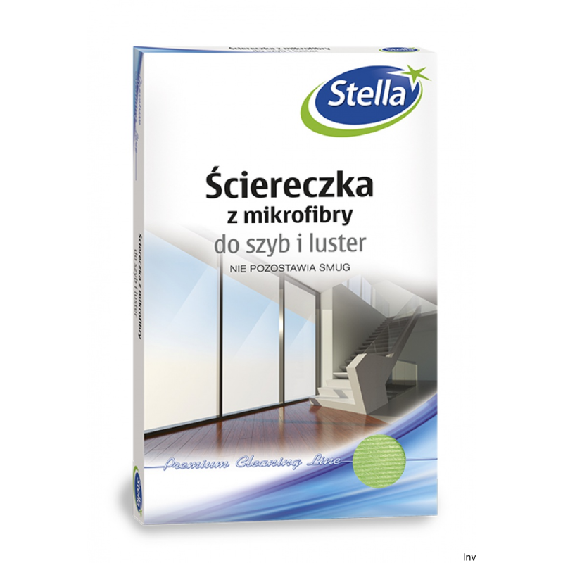 Ściereczka z mikrofibry Stella do szyb i luster 35x35 cm zielona