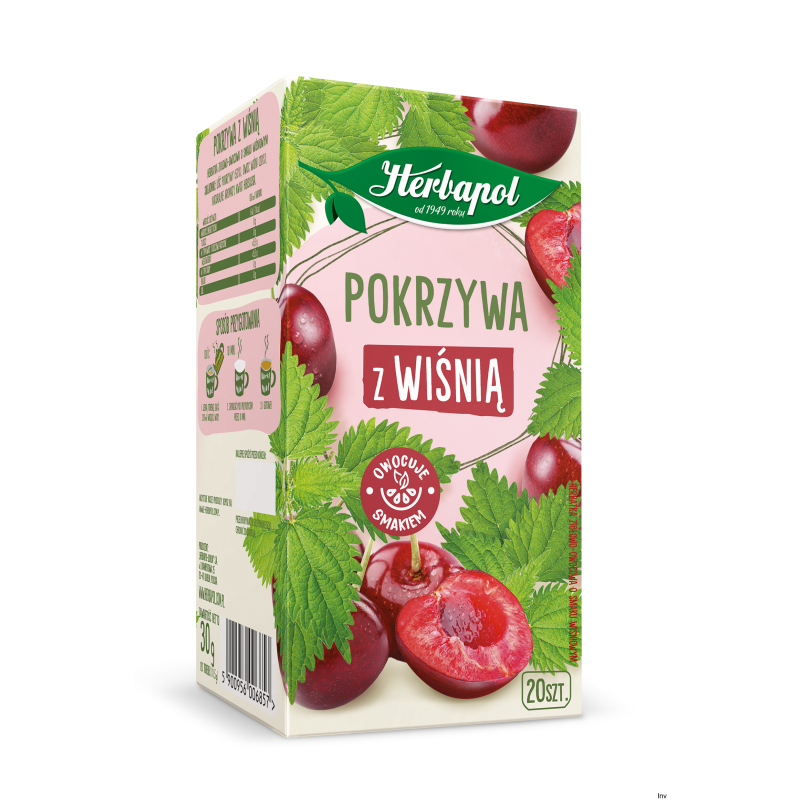 Herbata Herbapol Zielnik Polski pokrzywa z wiśnią 20 torebek
