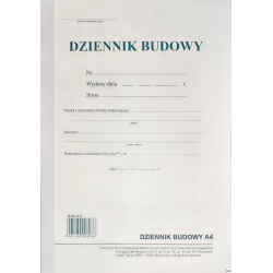 Dziennik budowy A4 20 stron...