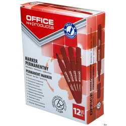 Marker permanentny Office Products, okrągły 1-3 mm, czerwony, 3 g