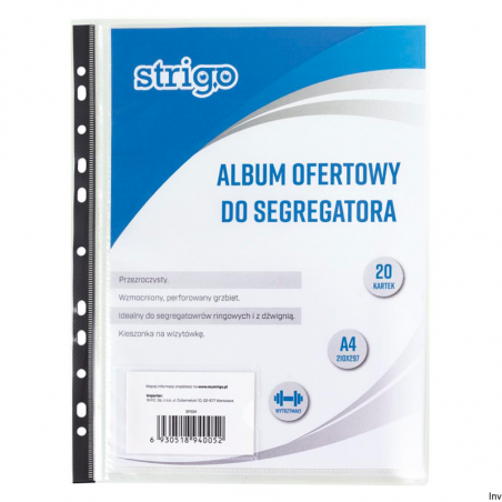 Album ofertowy A4 20 koszulek z perforacją Strigo SF024