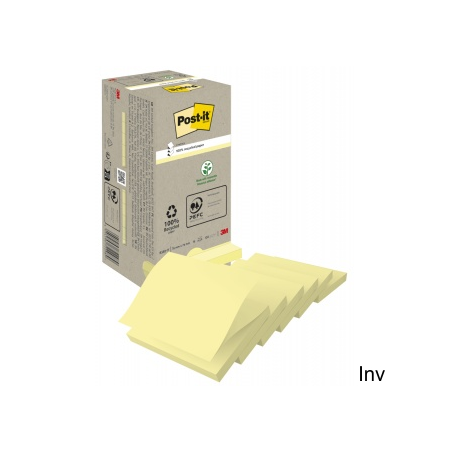 Post-it 3M Ekologiczne karteczki samoprzylepne Z-Notes Żółte 76x76mm, 16 bloczków po 100 sztuk