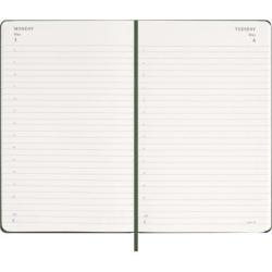 Kalendarz dzienny MOLESKINE 2027, 12M, L, 13x21cm, twarda oprawa, myrtle green