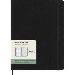 Kalendarz tygodniowy MOLESKINE 2026/27, 18M, XL, 19x25cm, miękka oprawa, czarny