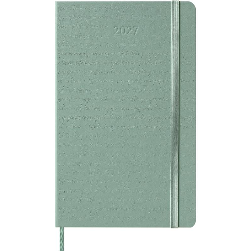 Kalendarz tygodniowy MOLESKINE 2027, 12M, L, 13x21cm, twarda oprawa, Sage Green
