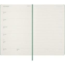 Kalendarz tygodniowy MOLESKINE 2027, 12M, L, 13x21cm, twarda oprawa, Sage Green