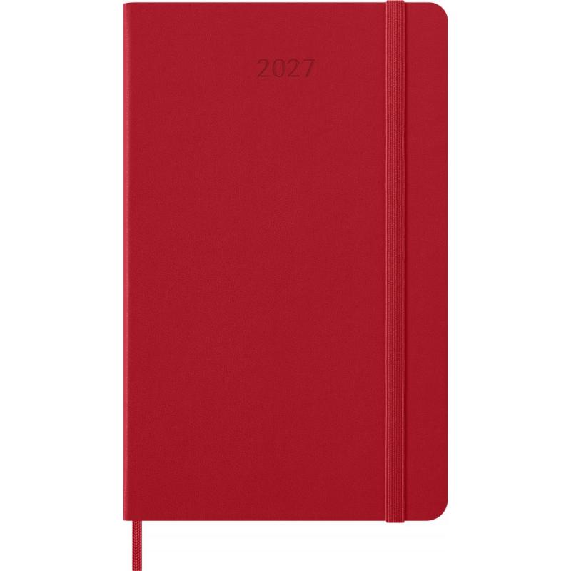 Kalendarz tygodniowy MOLESKINE 2027, 12M, L, 13x21cm, twarda oprawa, scarlet red