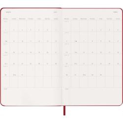 Kalendarz tygodniowy MOLESKINE 2027, 12M, L, 13x21cm, twarda oprawa, scarlet red