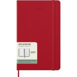 Kalendarz tygodniowy MOLESKINE 2027, 12M, L, 13x21cm, twarda oprawa, scarlet red