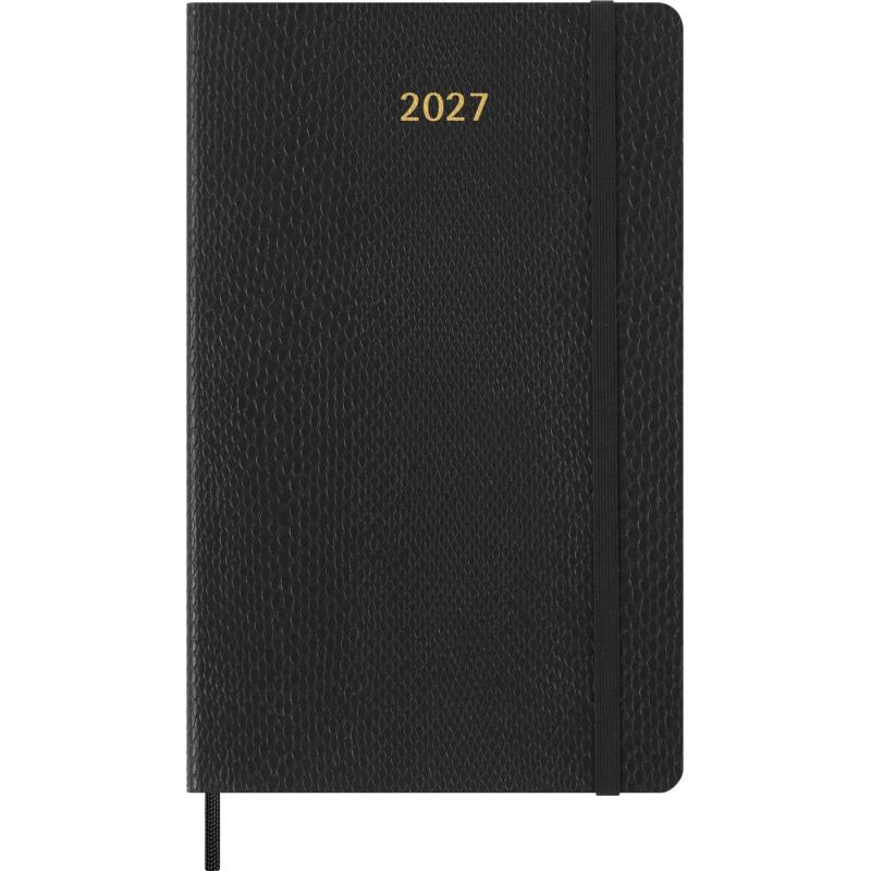Kalendarz tygodniowy MOLESKINE 2027, 12M, L, 13x21cm, edycja limitowana, syntetyczna skóra węża, box, czarny