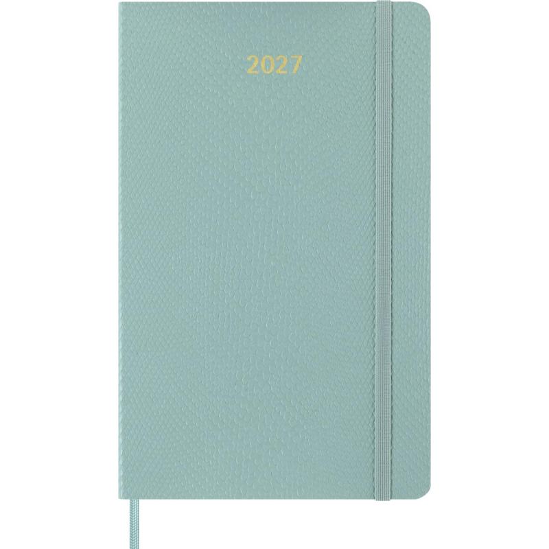 Kalendarz tygodniowy MOLESKINE 2027, 12M, L, 13x21cm, edycja limitowana, syntetyczna skóra węża, box, sage Green