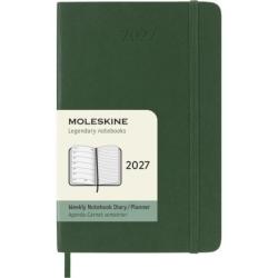 Kalendarz tygodniowy MOLESKINE 2027, 12M, P, 9x14cm, miękka oprawa, myrtle green