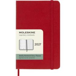 Kalendarz tygodniowy MOLESKINE 2027, 12M, P, 9x14cm, twarda oprawa, scarlet red