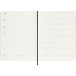 Kalendarz tygodniowy MOLESKINE 2027, 12M, XL, 19x25cm, miękka oprawa, czarny