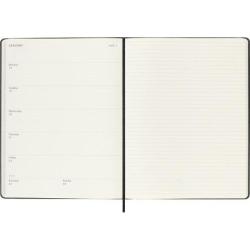 Kalendarz tygodniowy MOLESKINE 2027, 12M, XL, 19x25cm, twarda oprawa, czarny