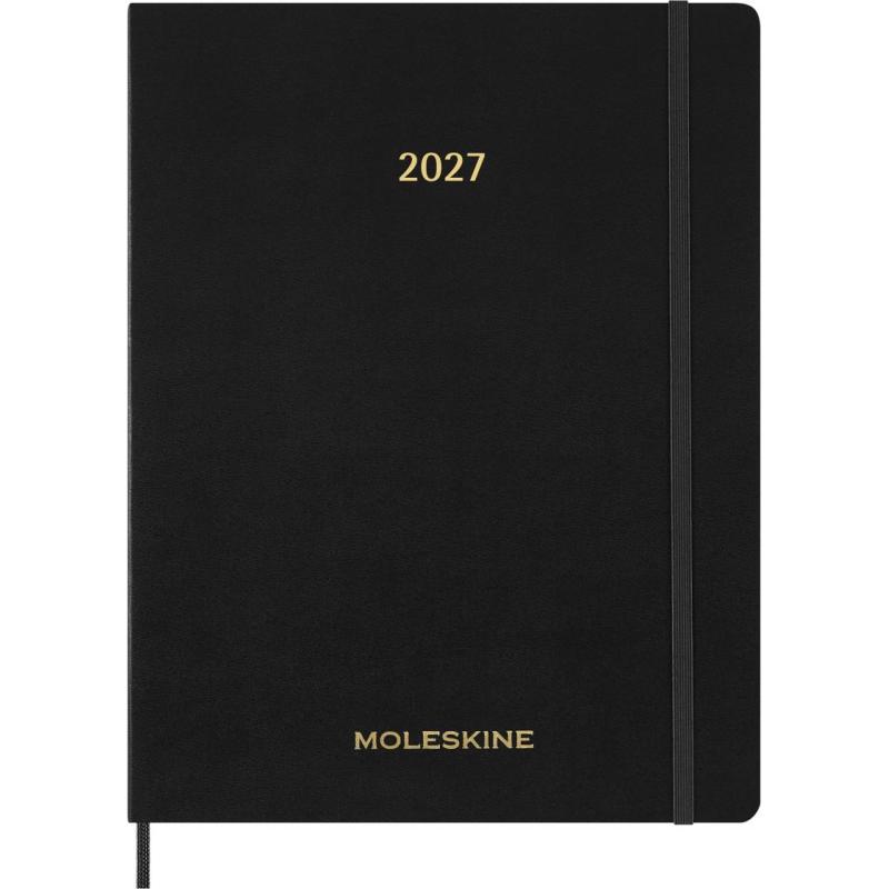 Kalendarz tygodniowy wertykalny MOLESKINE 2027, 13M, XXL, 23,5x28cm, miękka oprawa, czarny