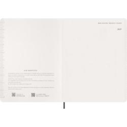Kalendarz tygodniowy wertykalny Moleskine 2027 XXL 23,5 × 38 cm, 15 miesięcy, miękka oprawa, myrtle green