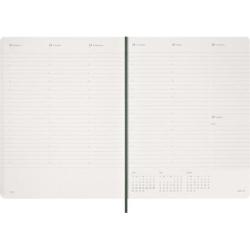Kalendarz tygodniowy wertykalny Moleskine 2027 XXL 23,5 × 38 cm, 15 miesięcy, miękka oprawa, myrtle green