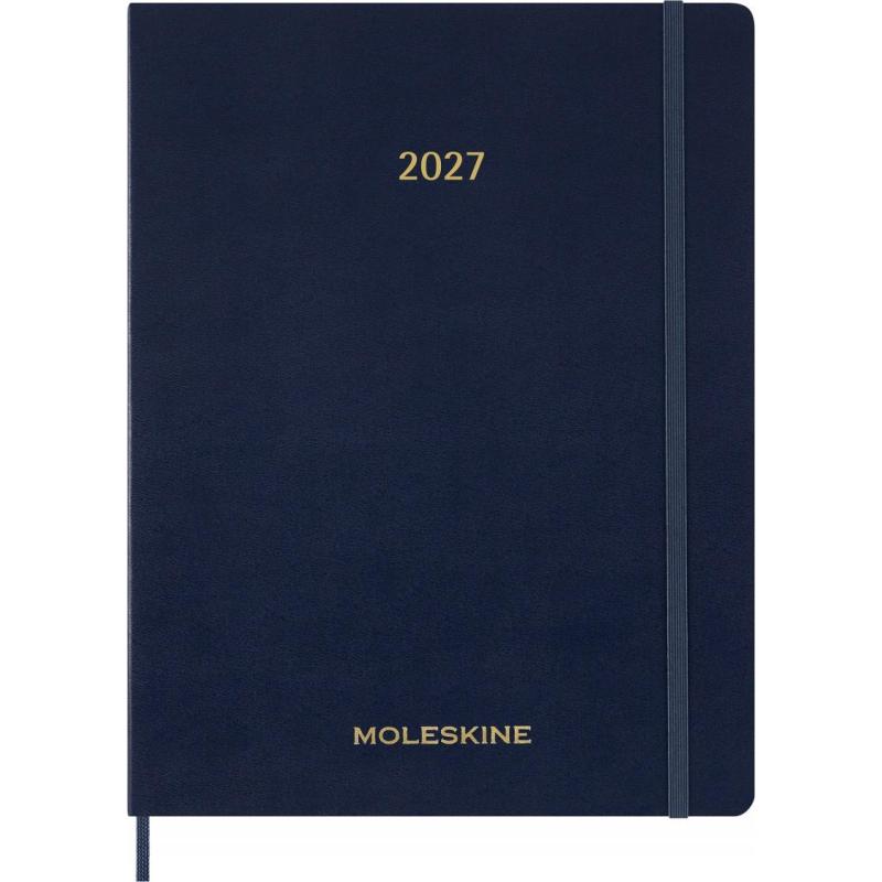Kalendarz tygodniowy wertykalny MOLESKINE 2027, 13M, XXL, 23,5x28cm, miękka oprawa, sapphire blue
