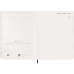 Kalendarz tygodniowy wertykalny MOLESKINE 2027, 13M, XXL, 23,5x28cm, miękka oprawa, sapphire blue
