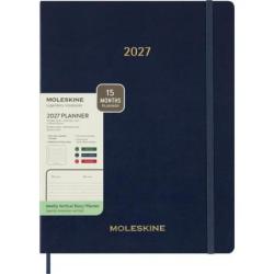 Kalendarz tygodniowy wertykalny MOLESKINE 2027, 13M, XXL, 23,5x28cm, miękka oprawa, sapphire blue