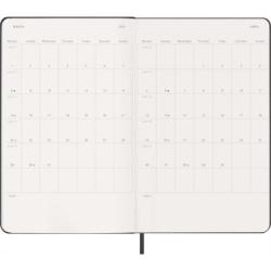 Kalendarz tygodniowy wertykalny MOLESKINE 2027, 12M, L, 13x21cm, twarda oprawa, czarny