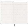 Kalendarz tygodniowy wertykalny MOLESKINE 2027, 12M, L, 13x21cm, twarda oprawa, czarny