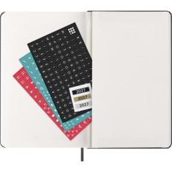 Kalendarz tygodniowy wertykalny MOLESKINE 2027, 12M, L, 13x21cm, twarda oprawa, czarny