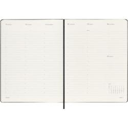 Kalendarz tygodniowy wertykalny MOLESKINE Pro 2027, 12M, XL, 19x25cm, twarda oprawa, czarny