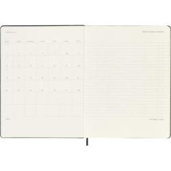 Kalendarz tygodniowy wertykalny MOLESKINE Pro 2027, 12M, XL, 19x25cm, twarda oprawa, czarny