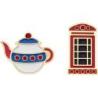 Zestaw 2 przypinek MOLESKINE Kraje, UK, Teapot & Phone box