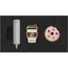 Zestaw 2 przypinek MOLESKINE Kraje, US East Coast, Coffee Cup & Doughnut