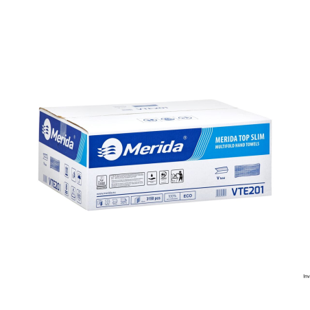 Ręczniki papierowe Merida Top Slim, białe, dwuwarstwowe, 3150 sztuk