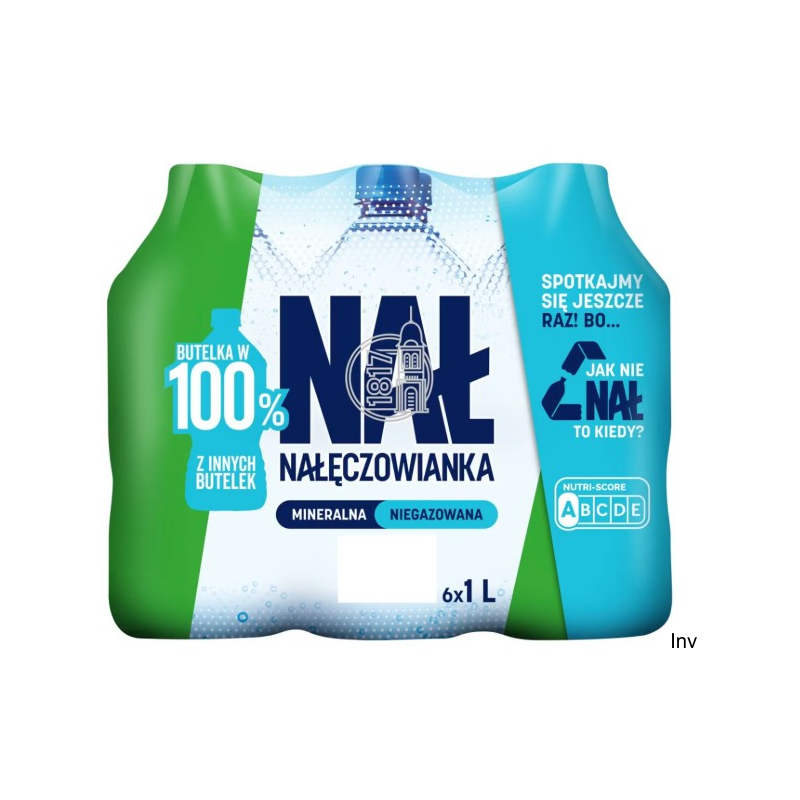 Woda NAŁĘCZOWIANKA niegazowana 1.0L butelka PET zgrzewka 6 szt. KAUCJA