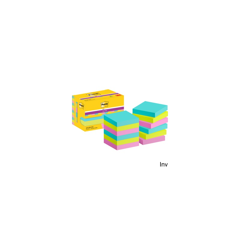 Post-It Super Sticky Notes 47,6x47,6 mm, 12x90 sztuk, paleta Cosmic, 3M
