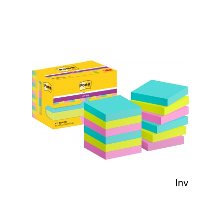 Post-It Super Sticky Notes 47,6x47,6 mm, 12x90 sztuk, paleta Cosmic, 3M
