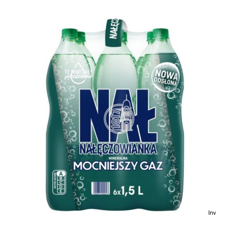 Woda NAŁĘCZOWIANKA mocniejszy gaz 1.5L butelka PET zgrzewka 6 szt. KAUCJA