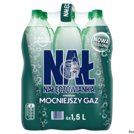 Woda NAŁĘCZOWIANKA mocniejszy gaz 1.5L butelka PET zgrzewka 6 szt. KAUCJA