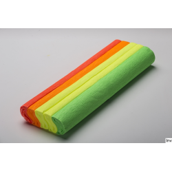 Krepina 25x200 cm fluorescencyjna czerwona 5 rolek Happy Color