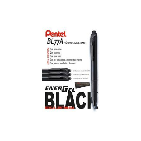 Pióro kulkowe Energel czarne + wkład karmazynowa czerń w etui BL77A+LR7-WA2BAPL PENTEL - 1