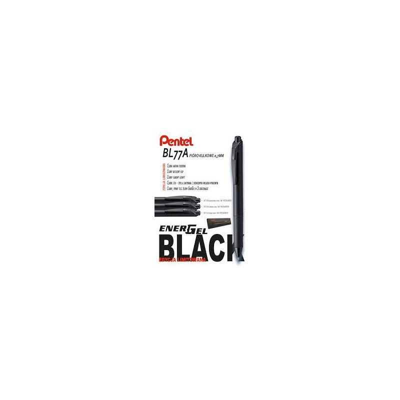 Pióro kulkowe Energel czarne + wkład indygo czerń w etui BL77A+LR7-WA2BAPL PENTEL - 1