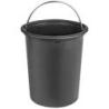 Kosz ze stopką Donau Home, wolnoopadający, 20l, srebrny mat