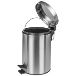 Kosz ze stopką DONAU HOME, wolnoopadający, 3l, srebrny mat