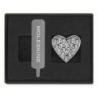 Przypinka MOLESKINE Heart Crystal, srebrna